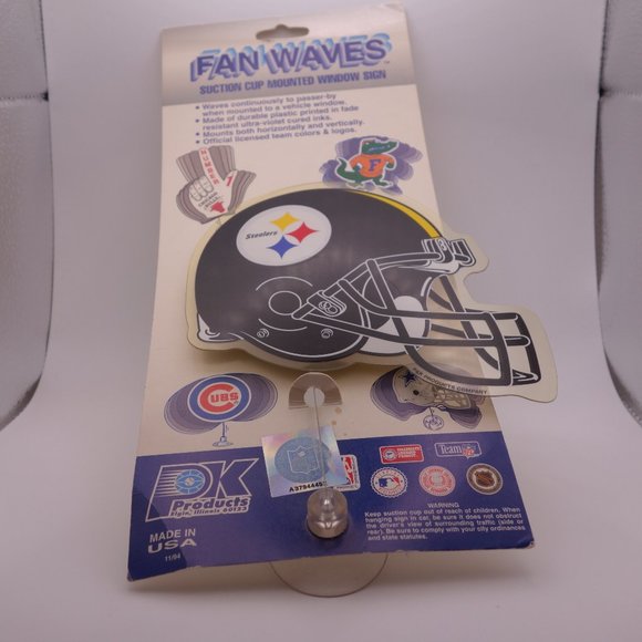 Pittsburgh Steelers Magnetic Sticker & Fan Waves Suction Cup Mounted Window Sign - Picture 2 of 11